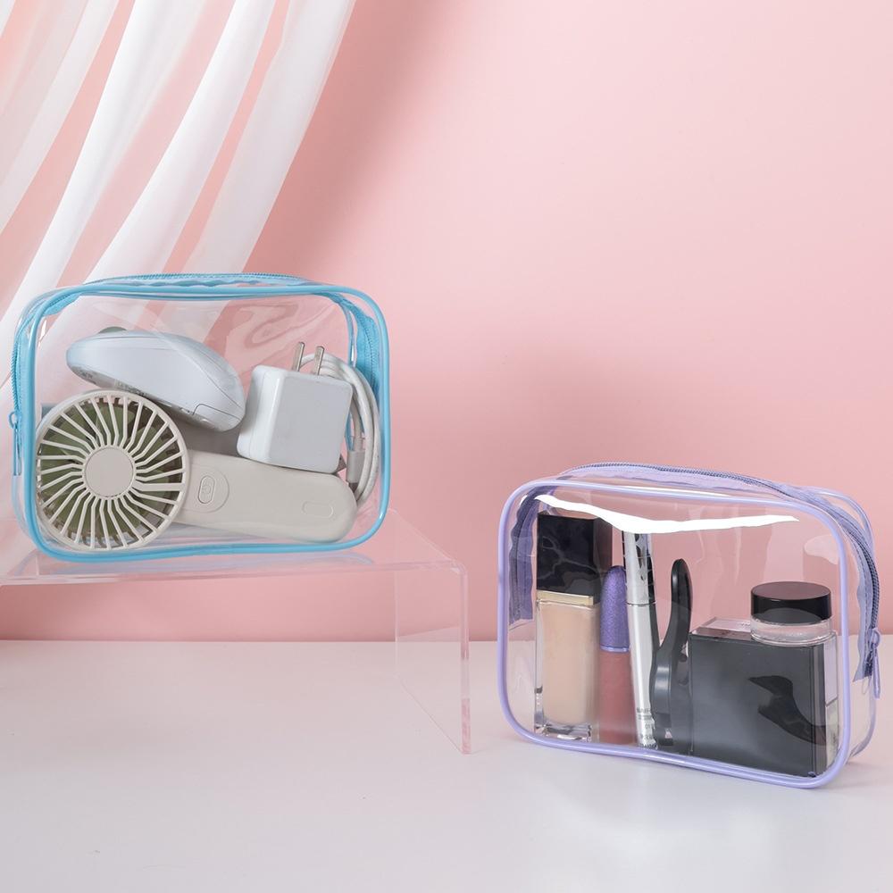 12-Piece Clear PVC Zipper Pouches Fashion Portable Makeup Storage Bags for Women Travel Organizing Toiletries Large