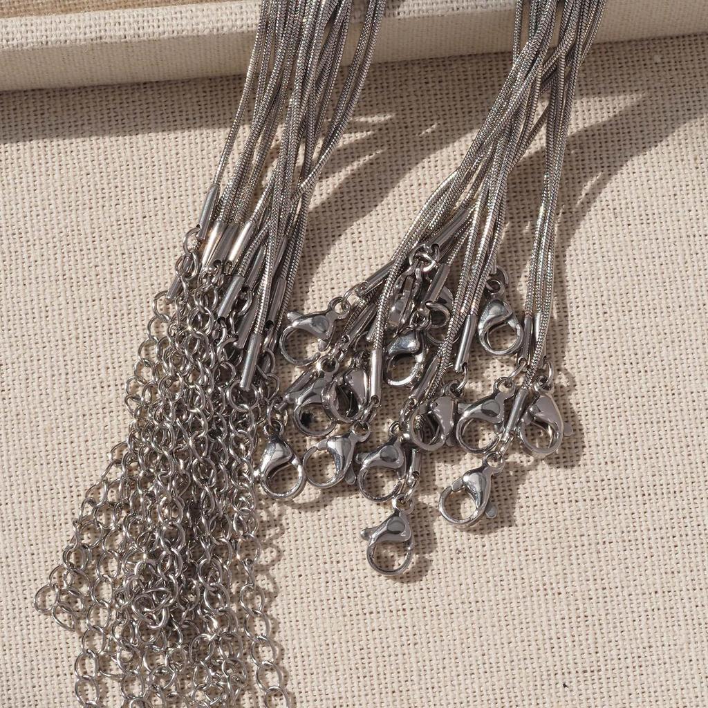 Stainless Steel Gold Snake Bone Chain Necklace with Vacuum Color Retention Electroplating for Women