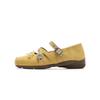 Augustine Mary Jane single shoes women's 2025 new summer yellow dopamine ballet shoes French shallow mouth single shoes