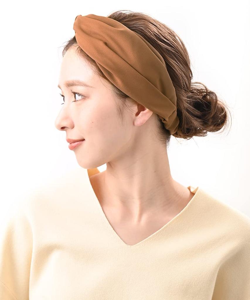 VINGTAINE Cross Turban Simple Hair Headband, Plain, Casual, Sophisticated, Accessory, HB-87-CAM