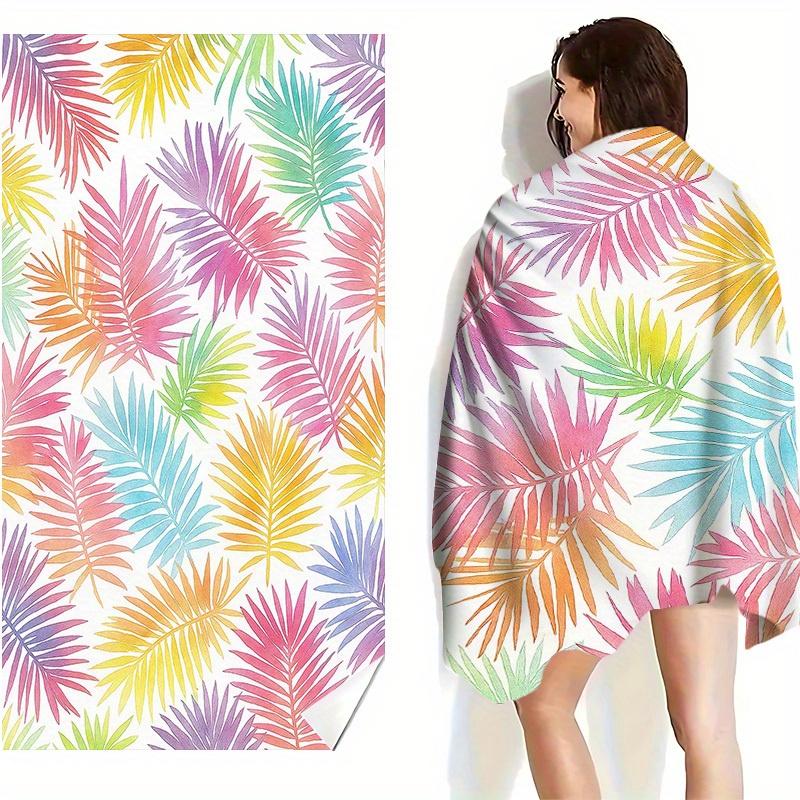 

Tropical Palm Leaves Pattern Beach Towel Highly Absorbent Quick-Drying Soft Lightweight Perfect for Yoga Pilates Camping Travel W30*H60(CM)