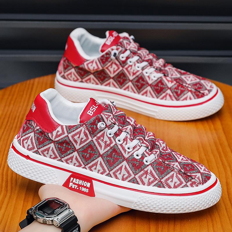 

Летняя повседневная обувь мужская парусиновая обувь с принтом модные низкие студенческие спортивные туфли удобные универсальные модные кеды мужские 44