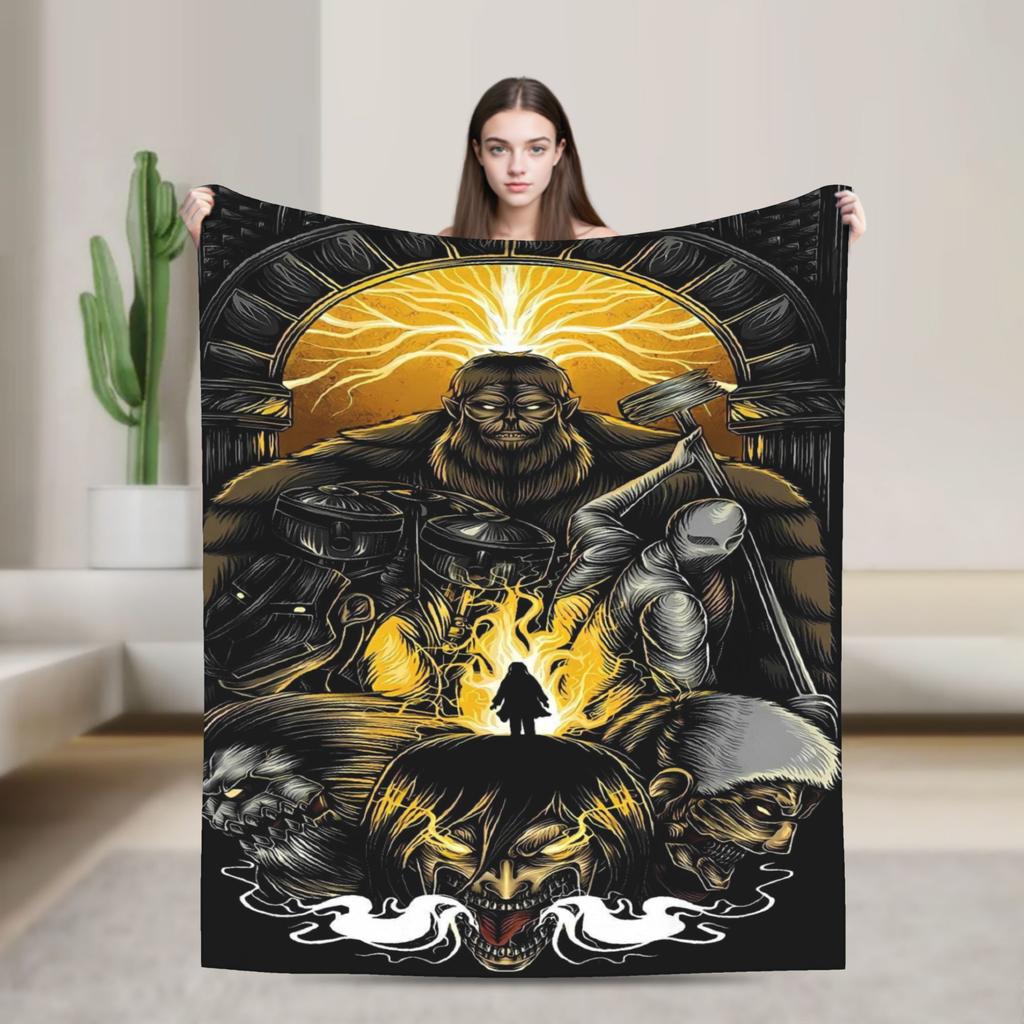 Anime Attack On Titan Blankets Camping Flannel Throw Blanket For Outdoor Soft Custom Quality Bedspread Gift