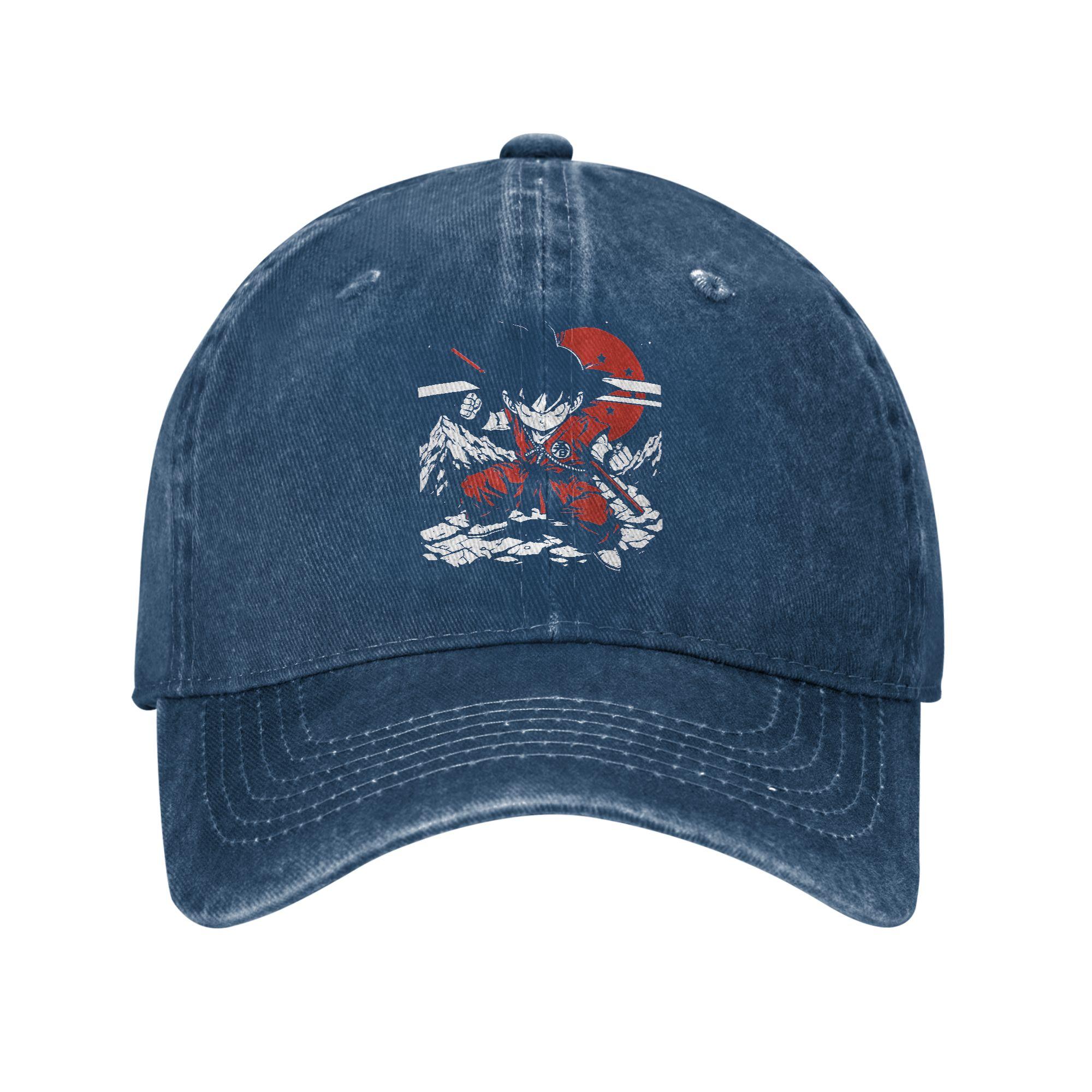 

Kid Goku with Power Pole Dragon Ball Baseball Cap Distressed Denim Snapback Hat Men Women Outdoor Summer Adjustable Hats Cap One Size темно-синий