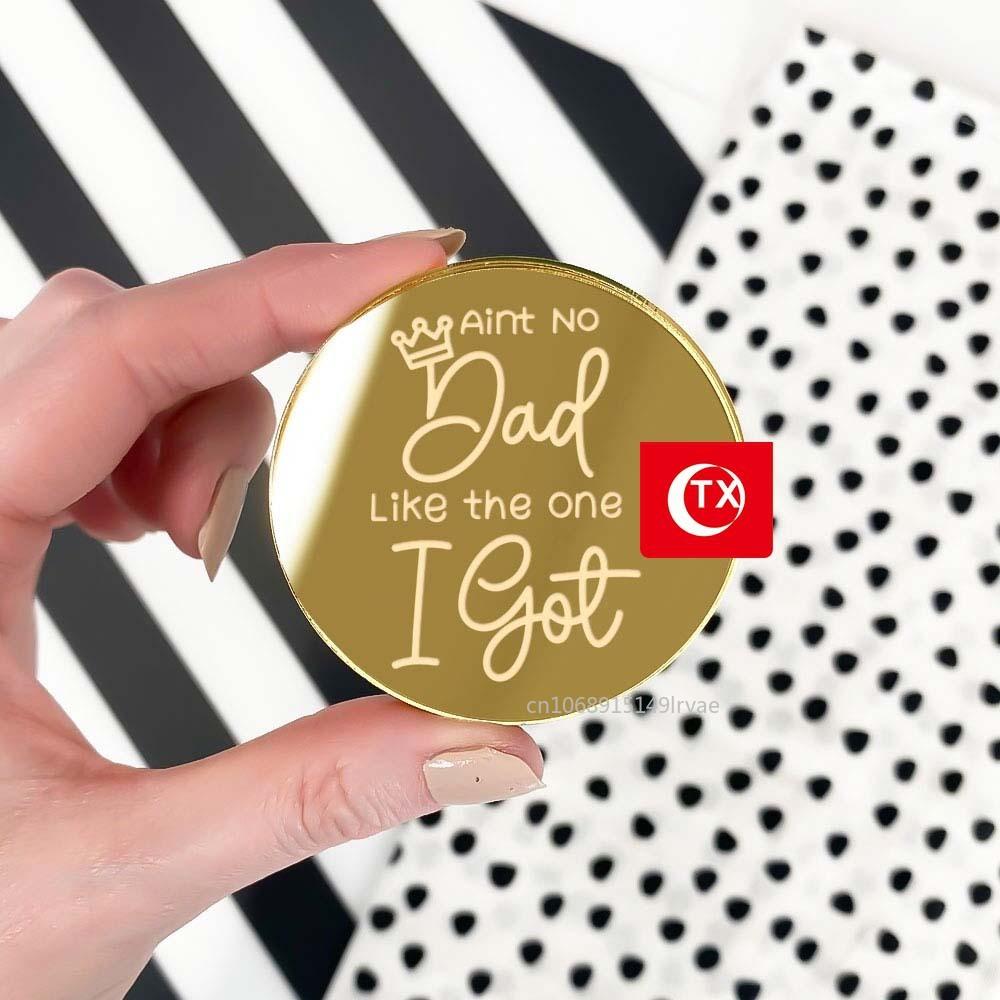 10/5pcs  Happy Father's Day Cake Topper Acrylic Gold Super Best Dad Cake Decor for Father Birthday Party Cupcake Decor