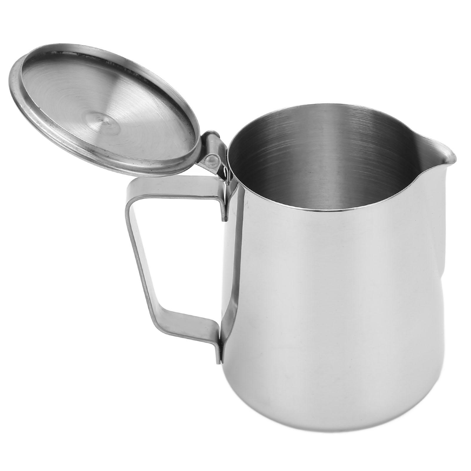 

Milk Frothing Pitcher 304 Stainless Steel Milk Frother Coffee Cup with Cover for Home Coffee Shop1500ML
