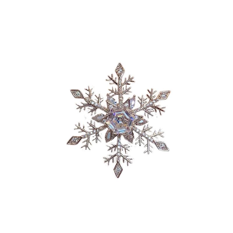Elegant Rotating Snowflake Brooch: High-End Unisex Pin for Fashionable Sweater Decoration