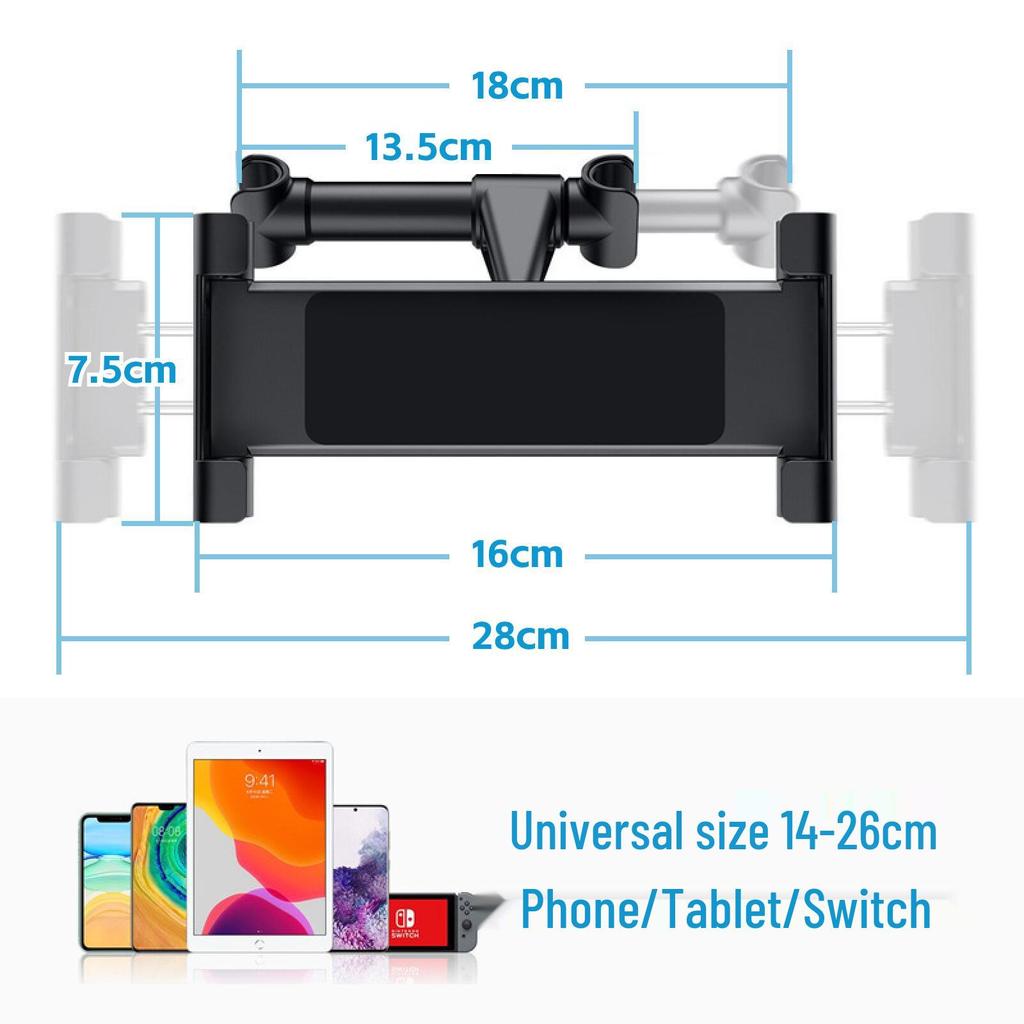 New Multi-functional Car Rear Seat Tablet Holder: Adjustable, Retractable, Rotatable, Foldable