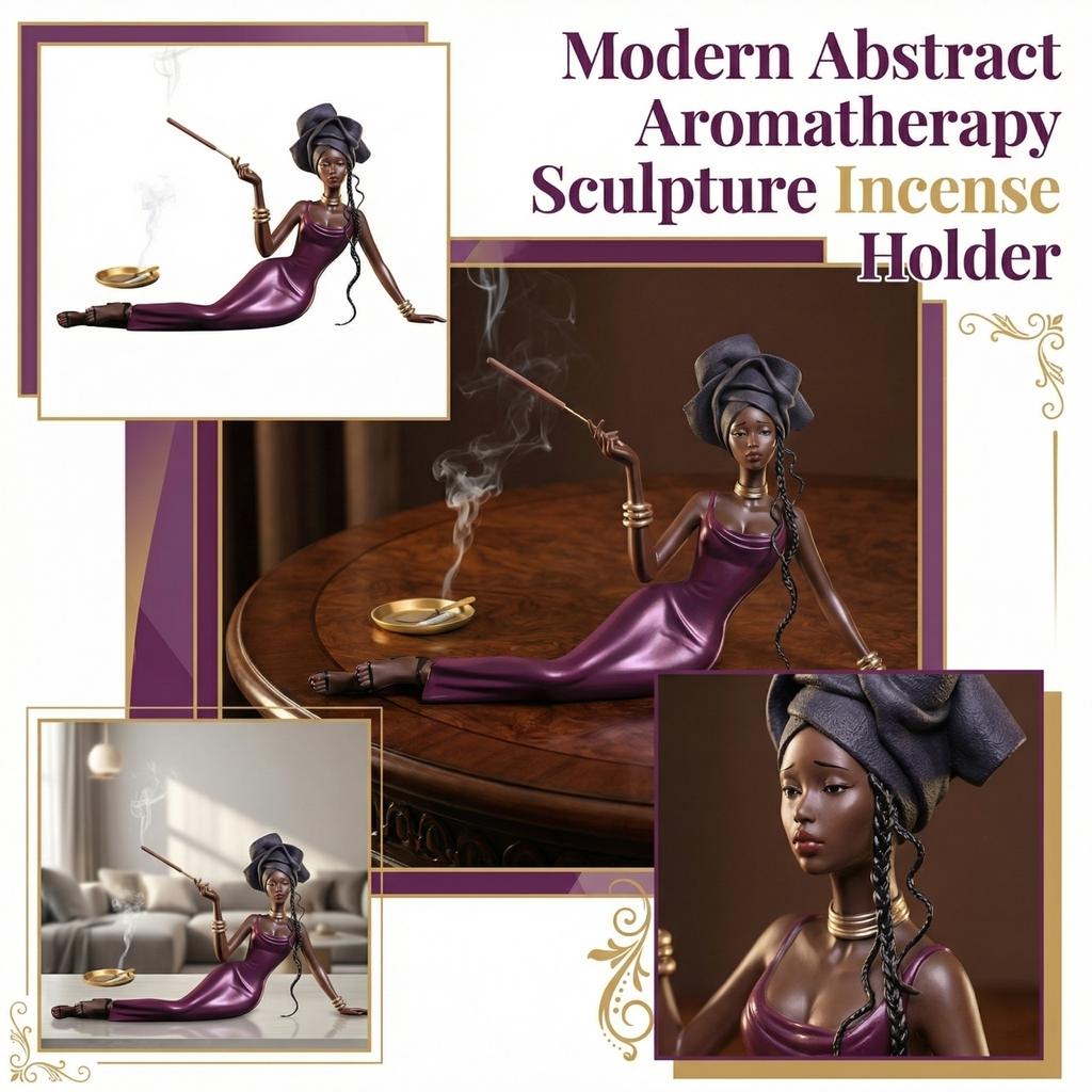 Modern Abstract Sculpture Incense Burner Figurine Aromatherapy Statue for Home Office Living Room Decor Ornament Gift