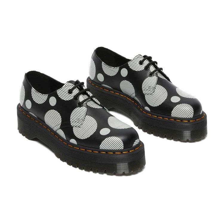 Dr. Martens 1461 Polka Dot Smooth Leather Platform Shoes Unisex Shoes Black 26879009