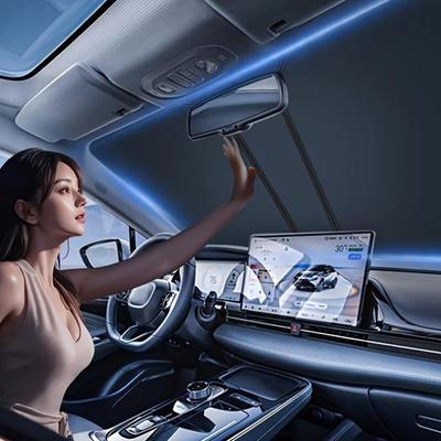 Tendalino Parasole per Auto in Tessuto Rivestito Argentato, Tenda Parasole per Finestrino Anteriore, Parasole Universale Antivento Isolante per Interni Auto - Regalo Ideale