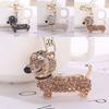 Nøkkelring Dakhund Hund Design Hengende Ornament Rhinstein Innlagt Veskeanheng for Håndvesker