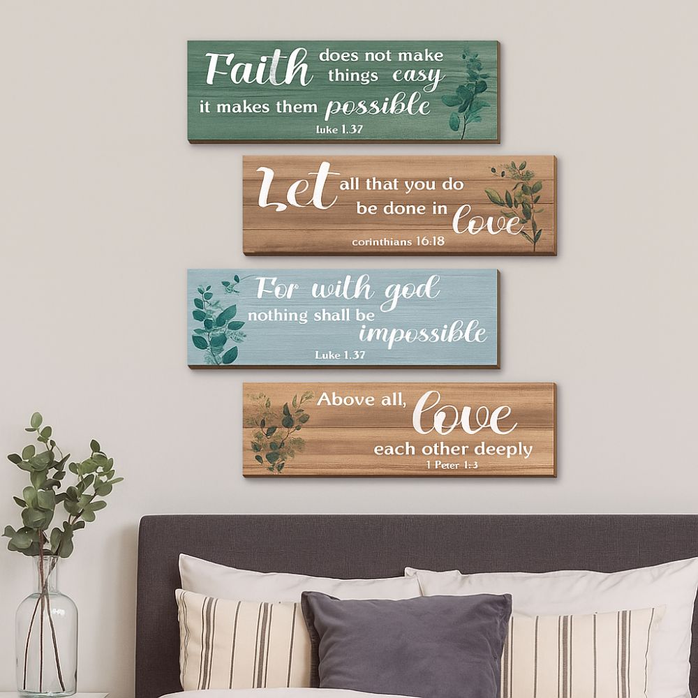 Handmade Letters Plants Hanging Sign Wooden Wall Decor Paintings Floral Wall Art  Room Decor