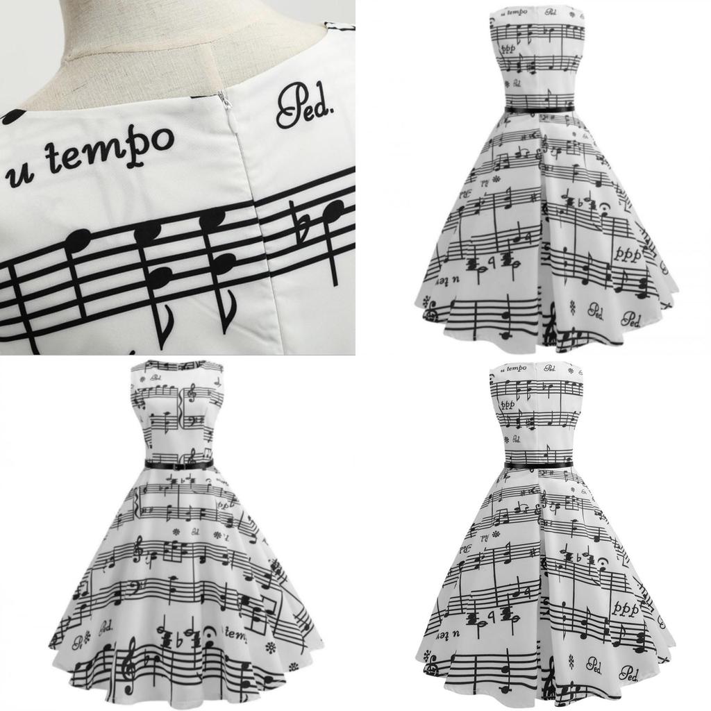 Women Vintage Printing Bodycon Sleeveless Casual Dress Evening Party Swing Prom