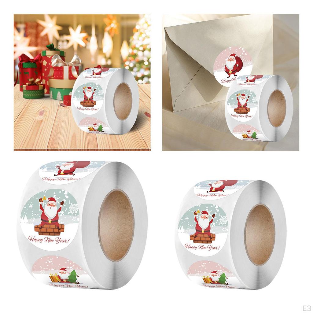 500 Pieces Christmas Labels Stickers 1 Roll Sealing Merry for Cards