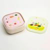 OSK Round Eye Lunch Microwave Nesting Suitable for Small Box, 2-Piece Set, Green, 360ml/550ml Capacity, Safe, Design, Antibacterial, Desserts, Fruits,
