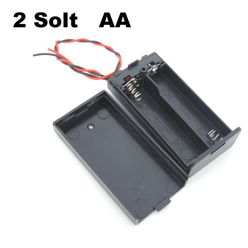 2 3 4 Slots Ports AA Größe Power Batterie Aufbewahrungskoffer Box Halter Kabel schwarz für DIY Reparaturwerkzeuge