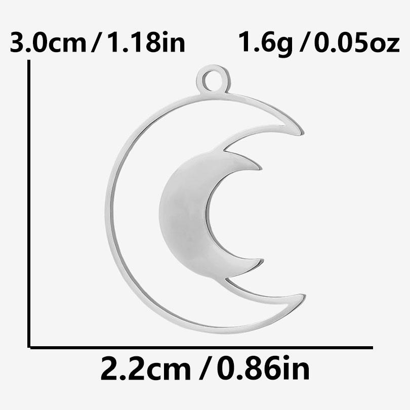 6pcs Steel Color Assorted Pendant Filligree Moon Sun Doji Charm Stainless Steel Charms For Jewelry Making Bracelets DIY Keychain