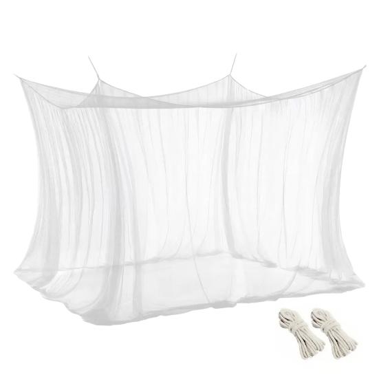 

4 Corners Mosquito Net for Bed Outdoor Mosquito Netting Bed Canopy Rectangular Bed Drapes Mosquito Mesh for Home Camping Travel білий