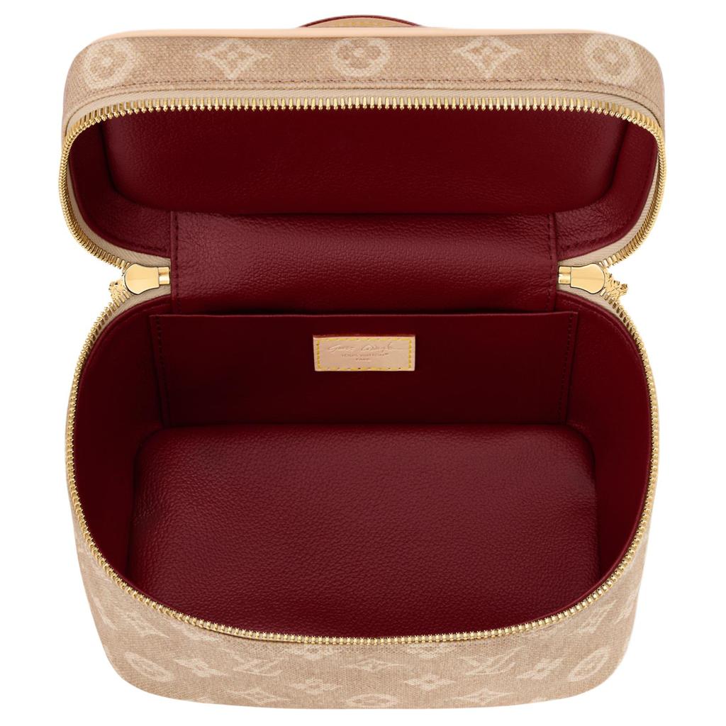 Louis Vuitton X Grace Coddington Catogram Meowgram Coated Canvas Mini Makeup Bag Women makeup bag Beige M15170