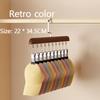 I KNOW Vintage Color 10 Clips Wood Hanger Strong Wooden Storage Rack Multi-function Tie Socks Pants Hanging No Trace Drying Rack