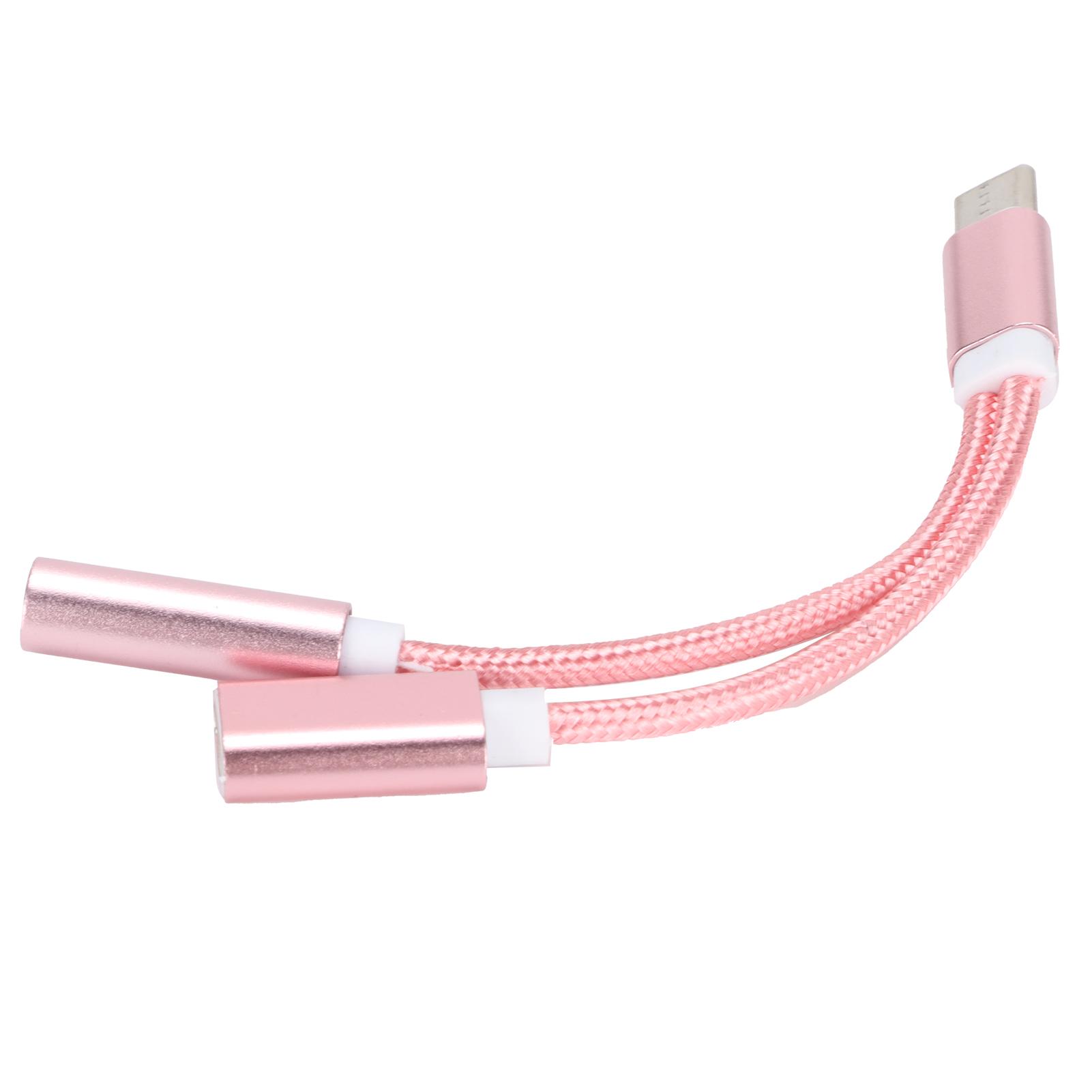 

Phone Audio Adapter Type C to 3.5mm Charger Earphone Adapter 2 in 1 Converter for Xiaomi HuaweiRose Gold