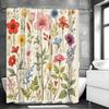 Bunter floraler Duschvorhang Einzigartiger rosa Boho-Blume-Blätter-Duschvorhang für Badezimmer Modernes Frühlingsblüten-Botanischer Showe
