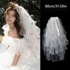 Butterfly Wedding Veils with Clip White Veil New Mesh Tulle  Bridal Veils Headdress Accessories