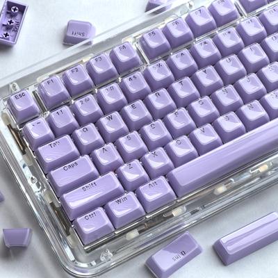 135 Touches Violet Cristal Keycap Gelée PC OEM Barre d'Espace 2.25/2.75U Disposition ISO Alice Pour Aula F75/F99/F75Pro Keycap Translucide