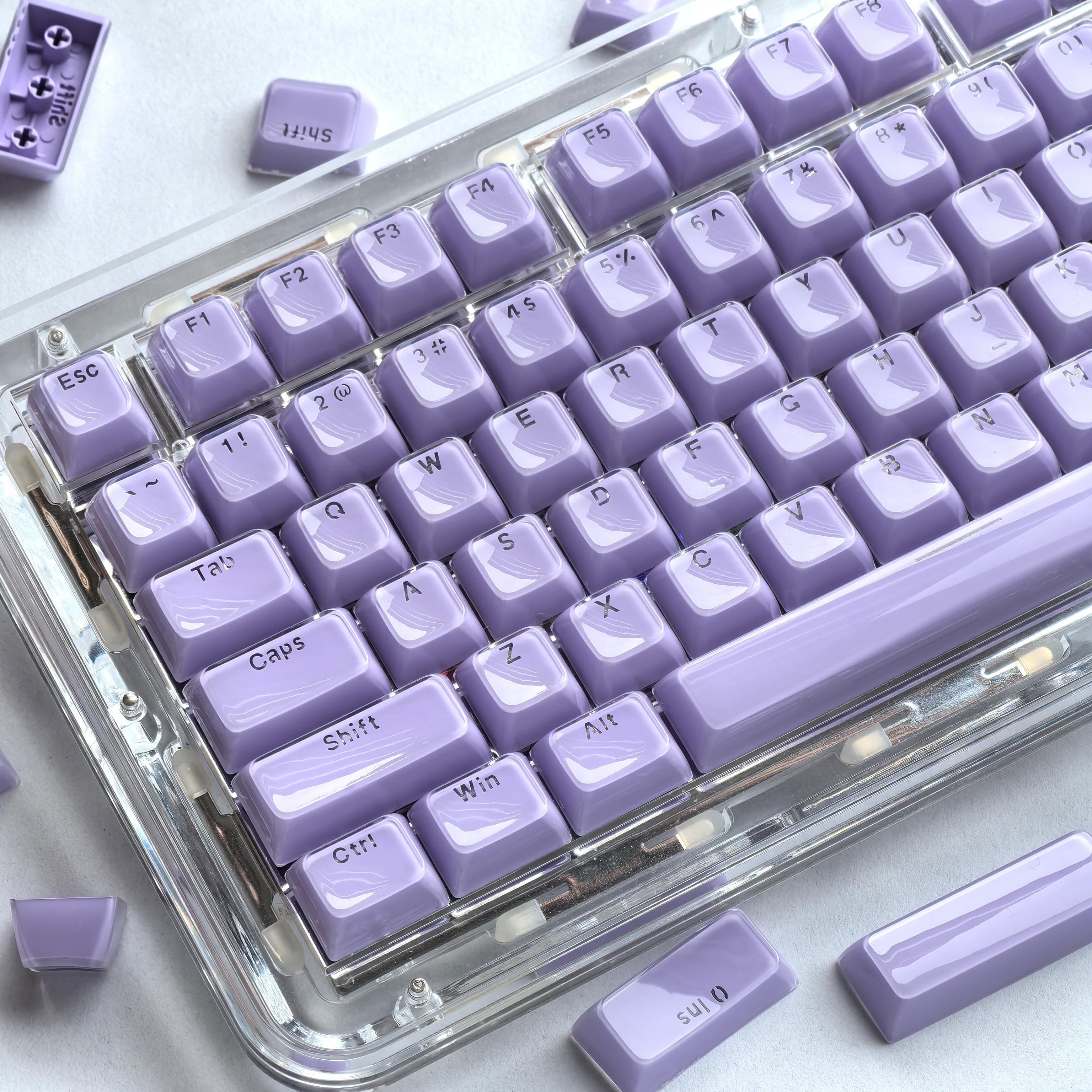 135Keys Crystal Purple Keycap Jelly Pc