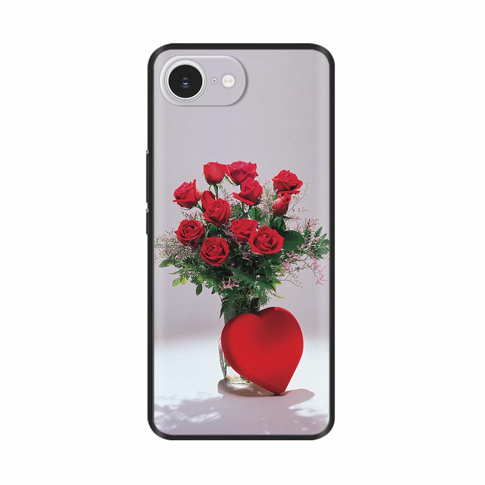 For iPhone 16E Case Fantasy Flower Black Phone Case For iPhone16E / iPhone SE 2025 Soft TPU Shockproof Back Cover Fundas Housing
