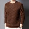 Men Fall Winter Top Round Neck Thick Warm Soft Solid Color Long Sleeve Pullover Mid Length Casual Bottoming Top Sweater Male Winter Clothes