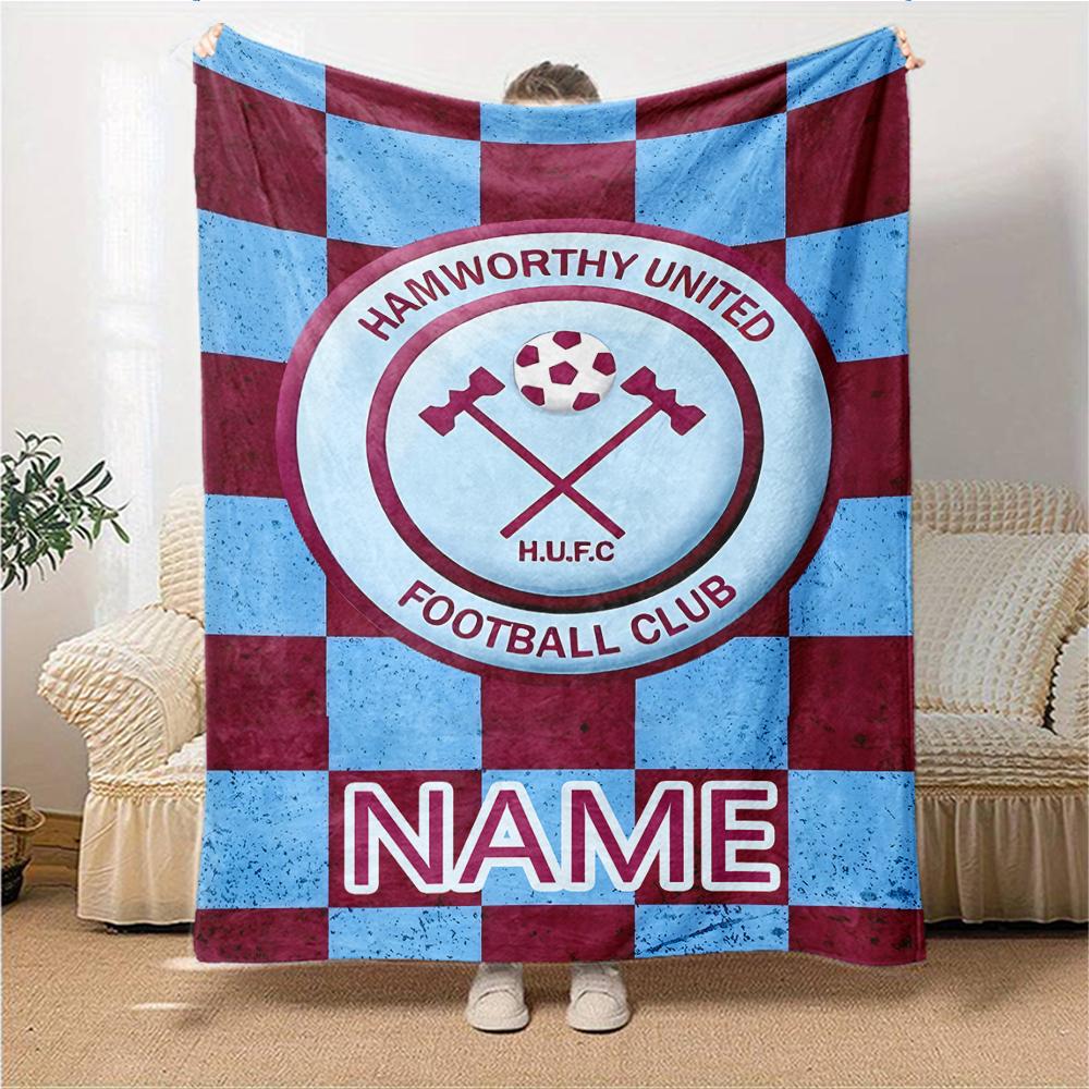 Custom Name Bayern Munich Crest Blanket for Couch & Bed, Plush Cozy Fuzzy Blanket Super Soft & Warm Blankets for Fall and Winter. 0908224