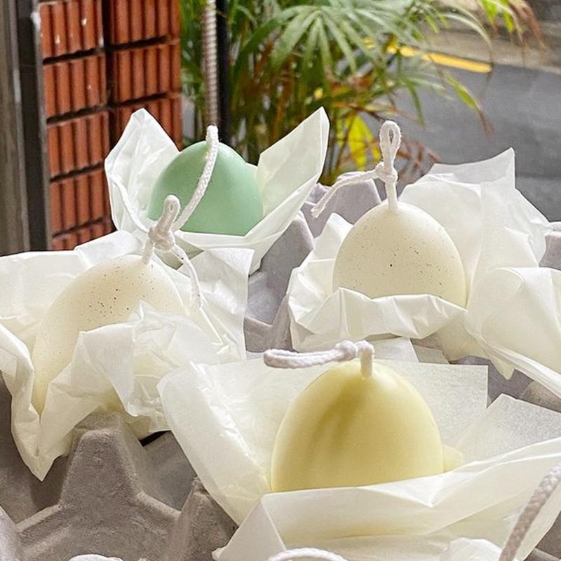 Cute Egg Shape Candle Making Mold Unique Resin Casting Silicone Mould for DIY Handmade Scented Candle Soap Cake Mould