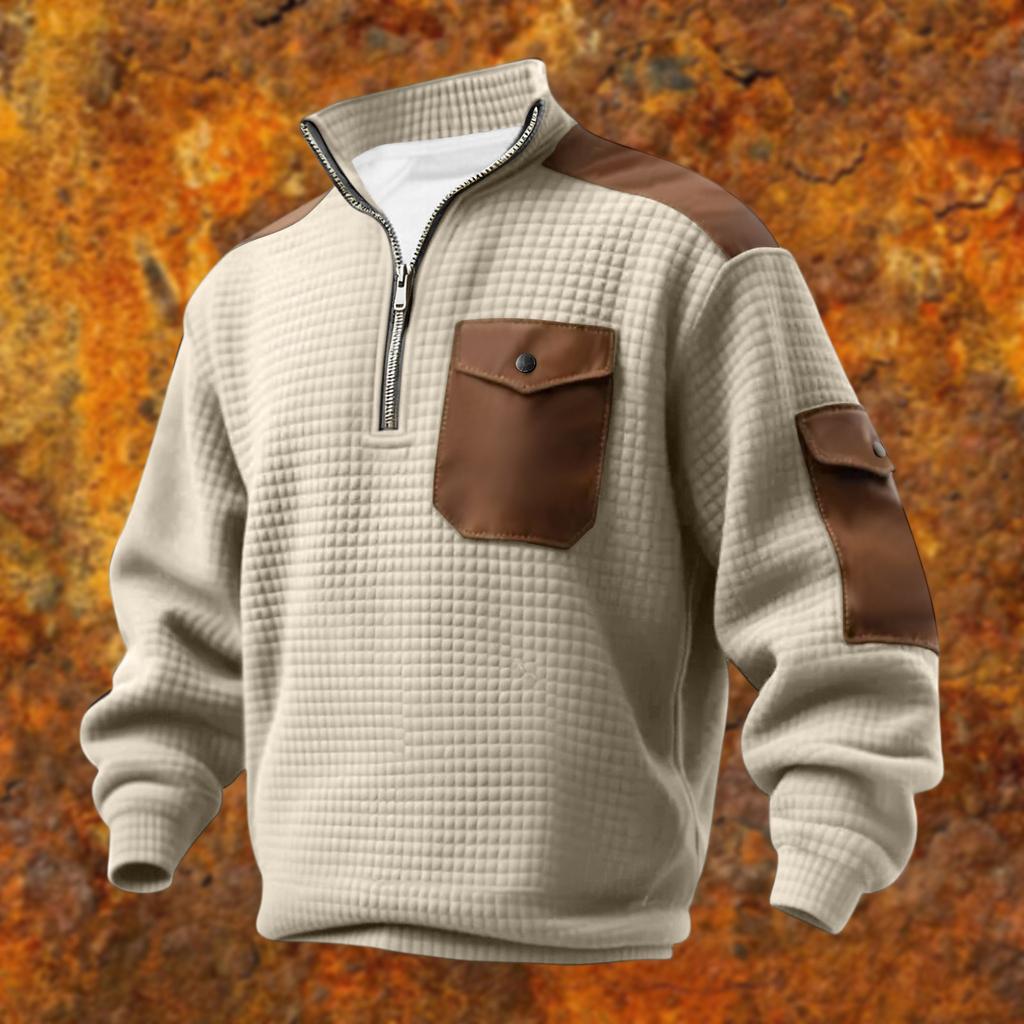 Men's Solid Color Stand Collar Sweatshirt Men's Sports Large Size Casual Sweatshirt