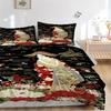 3pcs Anime Geisha Comforter Set with One Quilt Cover and Two Pillowcases (No Core), Bedroom Decor - Perfect Gift for Anime Lovers - Polyester Fabric -