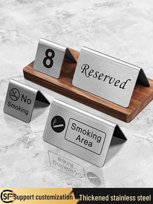 Custom Double-Sided Stainless Steel No Smoking Sign for Hotel, Guest House, or Restaurant