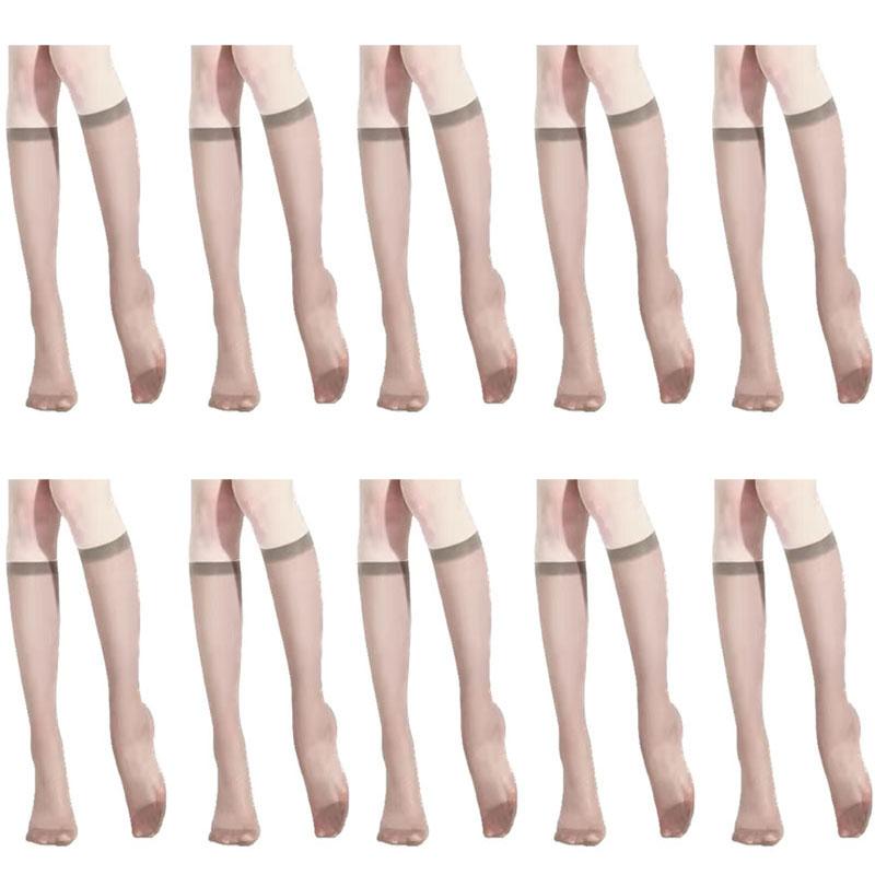 510Pairs Women Ultra-Thin Nylon Stockings Transparent Elasticity Ladies Knee Socks Summer Long Socks For Girls Stocking