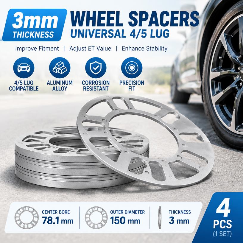 Aluminum Alloy Wheel Spacers Universal for 4/5 Lug Corrosion Resistant