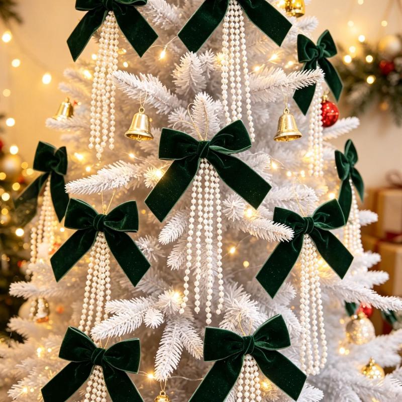Diy Christmas Tree Bowknot Pendant Elegant Portable Xmas Tree Hanging Ornament Reusable Lightweight Christmas Decoration Charms
