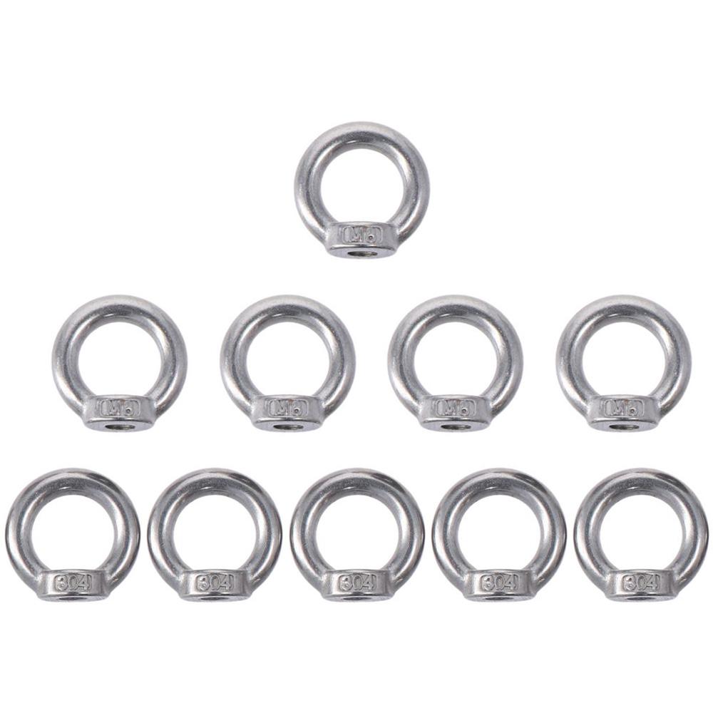 1/10pcs M8(5/16") Lifting Eye Nut Ring Shape Eyebolt Ring Threaded Nut Fastener  Lifting Accessories