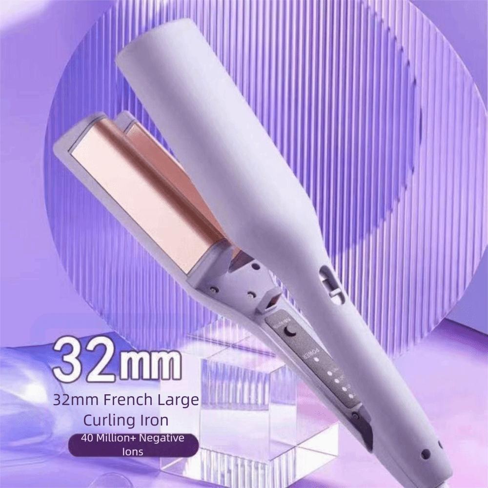Temperature Control Water Wave Hair Curler Large Curl 32MM Deep V Curling Iron  Travel