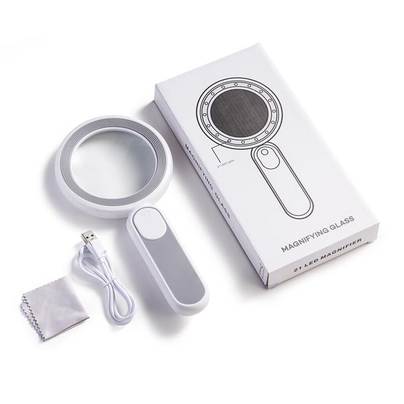 

ZISIZ Rechargeable Handheld Lighted Magnifying Glass