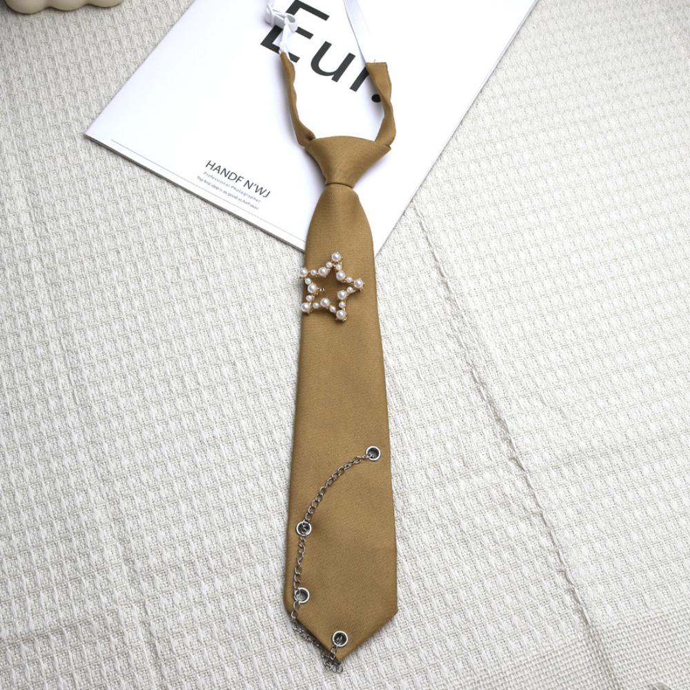 Japanese Star Chain Necktie Pre-tied Bowtie Fashion Cravat  for Men Women хаки
