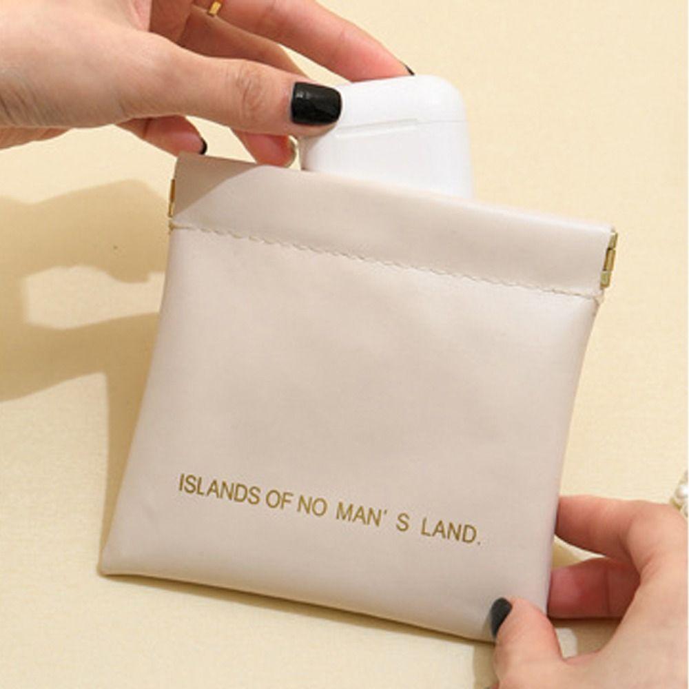 Letter Mini Self-closing Coin Purse Spring Bag Small Sunglasses Bag Holder  Outdoor