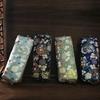 Flower Embroidered Pen Pouches Large Capacity Cotton Linen Pencil Case Zippered Closure for School Office Accessory