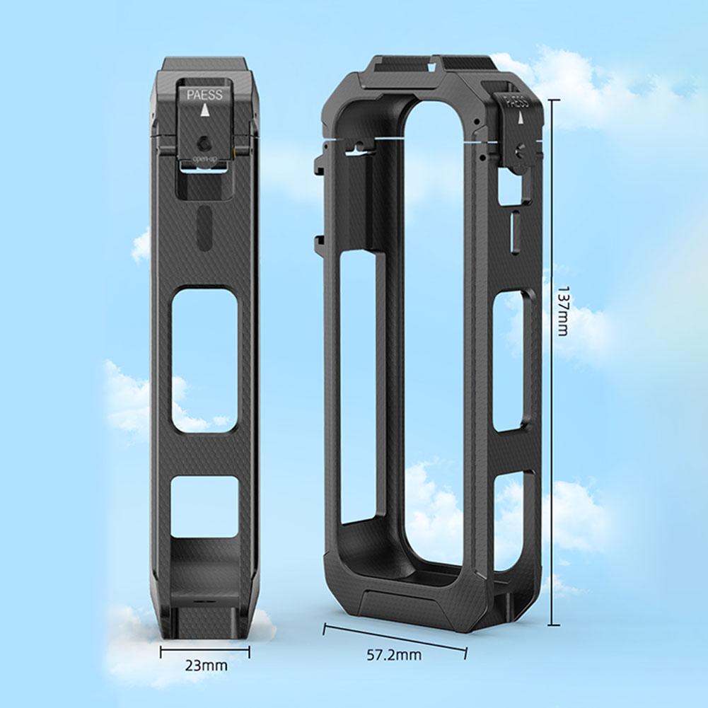 PC Rabbit Cage Protective Frame Case For Insta360 X5 Housing Cage With Cold Shoe Mount For Insta360 X5 Camera Accessories