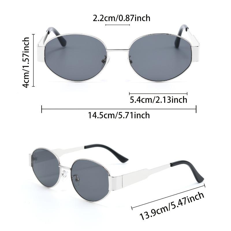 1pc Men's Vintage Inspired Oval Fashion Glasses with Black Lenses and Metal Frame Classic Fashion Accessory for Everyday Wear