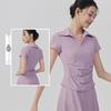 Women's Anti-Glare Tennis Skirt & Breathable Yoga Top Set: Slimming, Waist-Cinching, Casual Sportswear