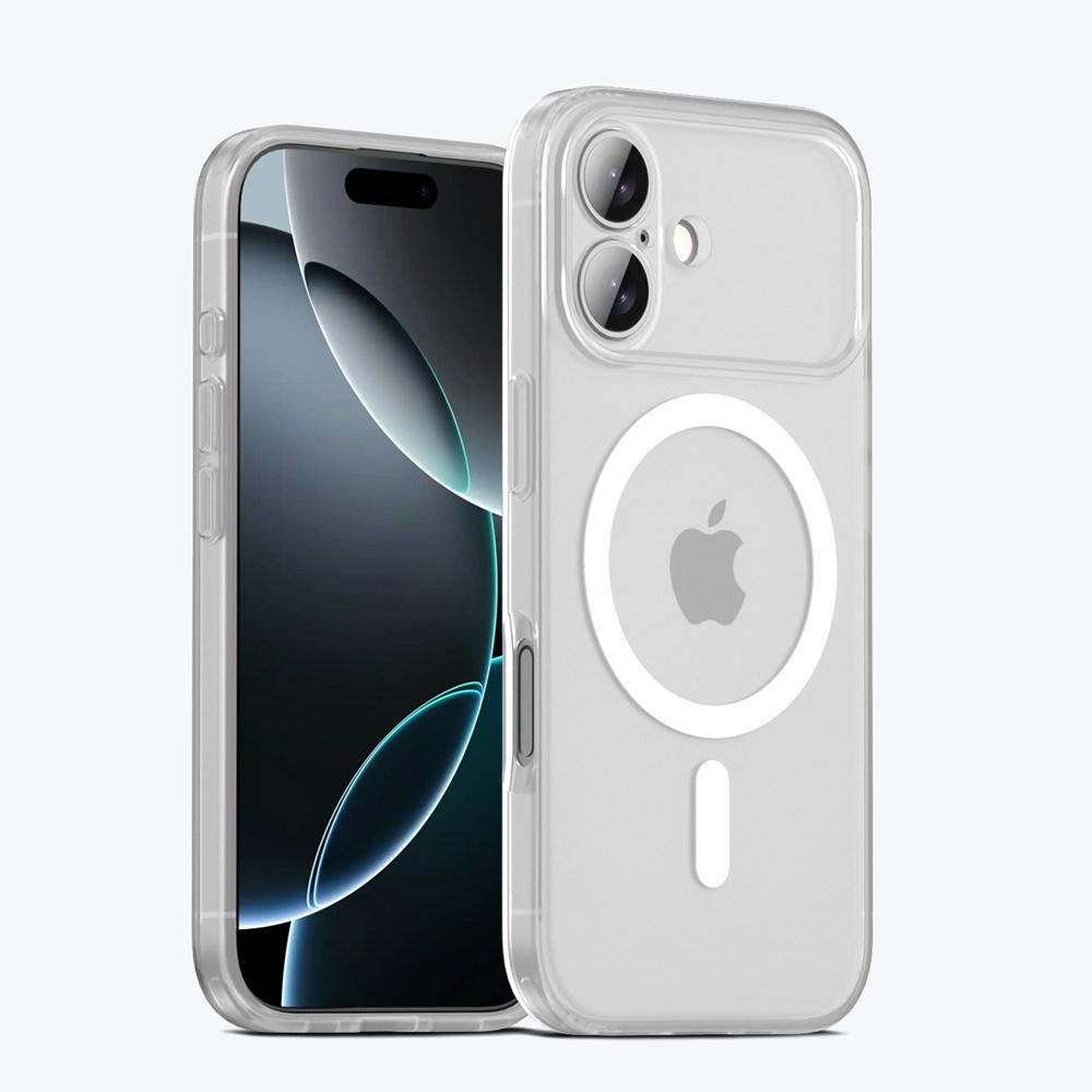 KEYSION Matte Case for MagSafe for iPhone 17 Silicone+PC Translucent Wireless Charging Shockproof Phone Back Cover for iPhone 17